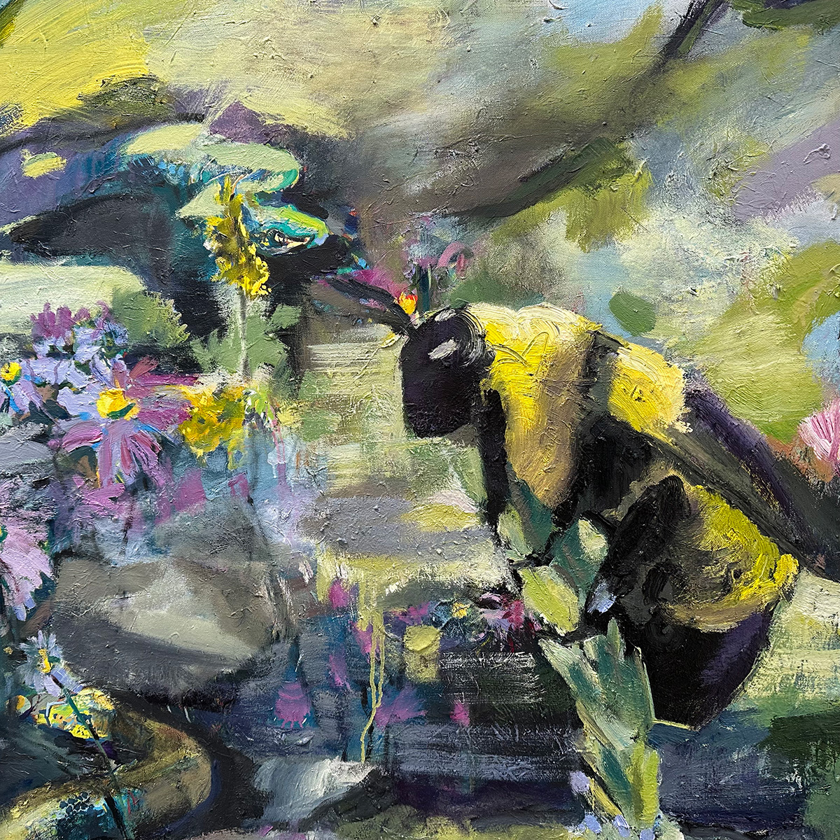 Bumble bee painting by Joe Maurer