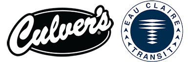 Culver's logo and Eau Claire Transit logo