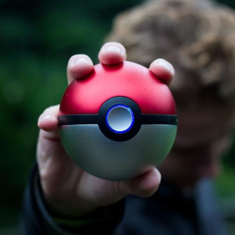 Child holding pokeball 