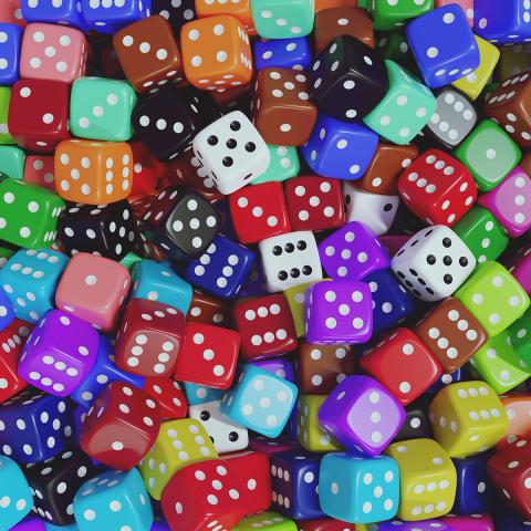 Multi-colored dice