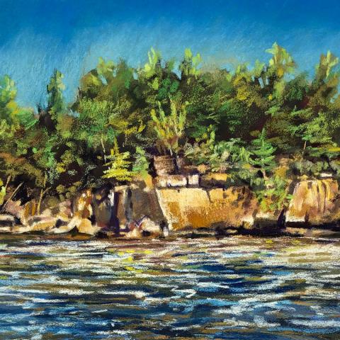 Eau Claire River - Below the Dam by Maureen Skroski