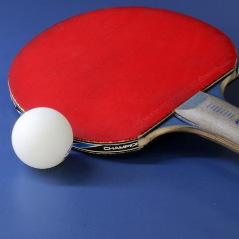 Ping-pong paddle and ball