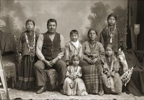 Photo of Jim White Bear and Family circa 1906