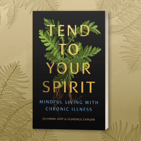 A graphic of the book cover, featuring ferns and bold text.
