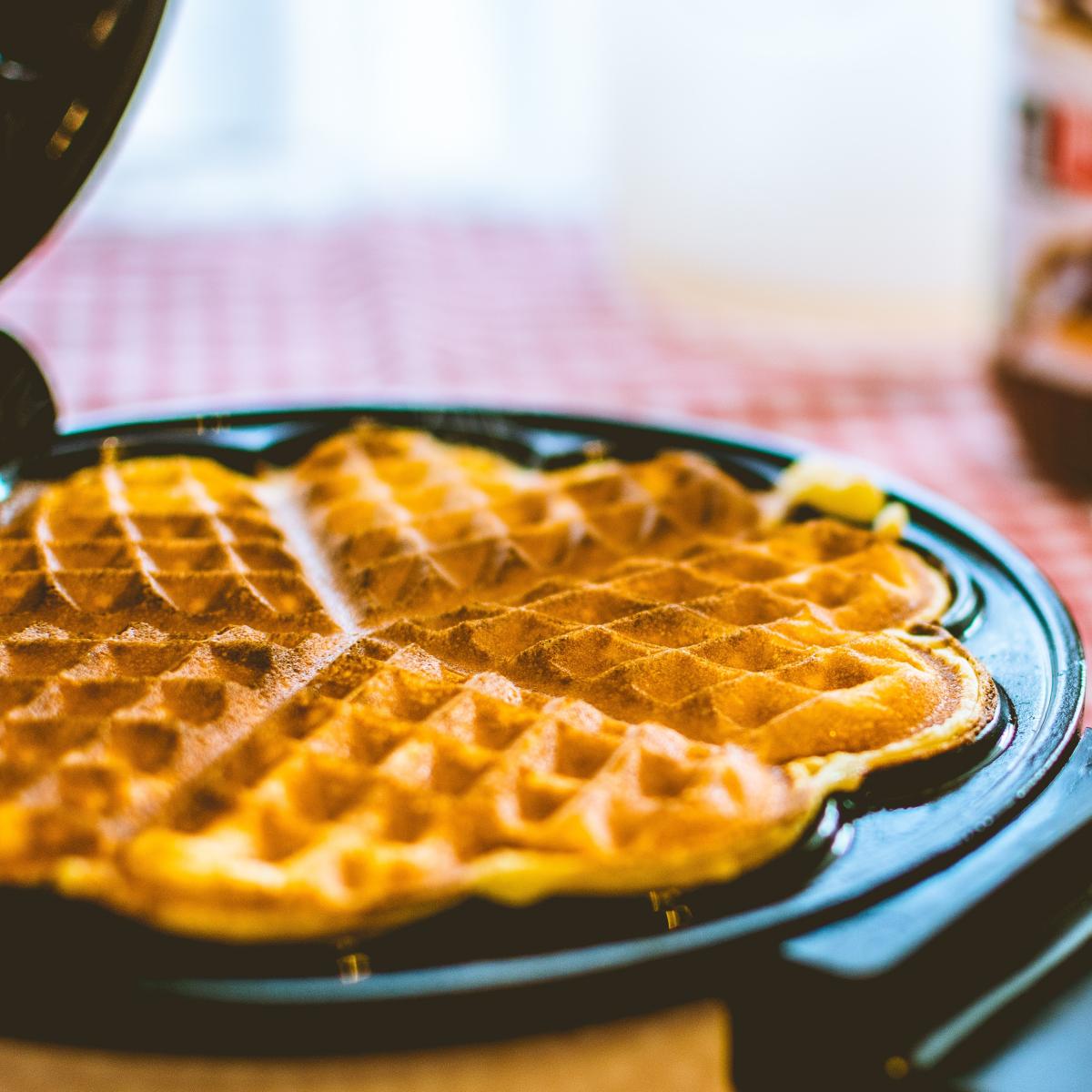 waffle in iron