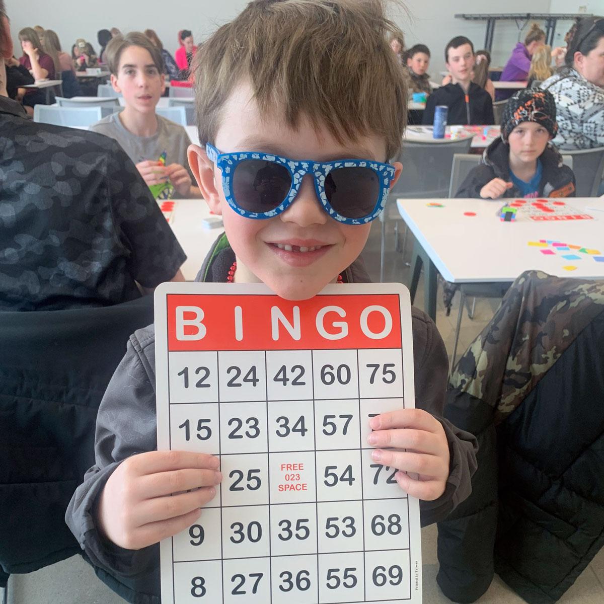 Boy with BINGO card