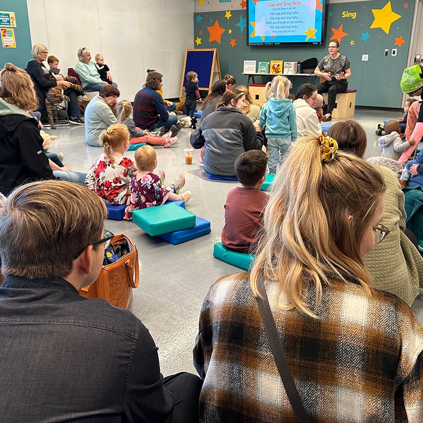 Kids and parents at storytime