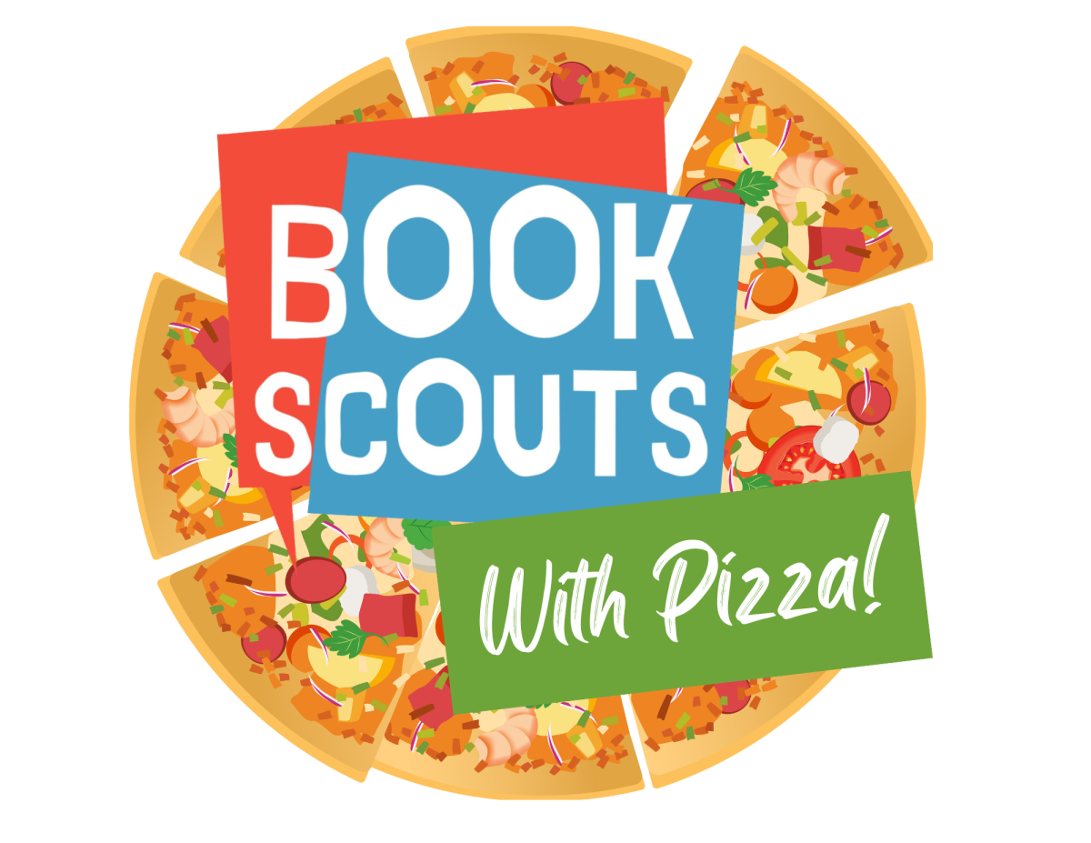 Book Scouts logo, with pizza!