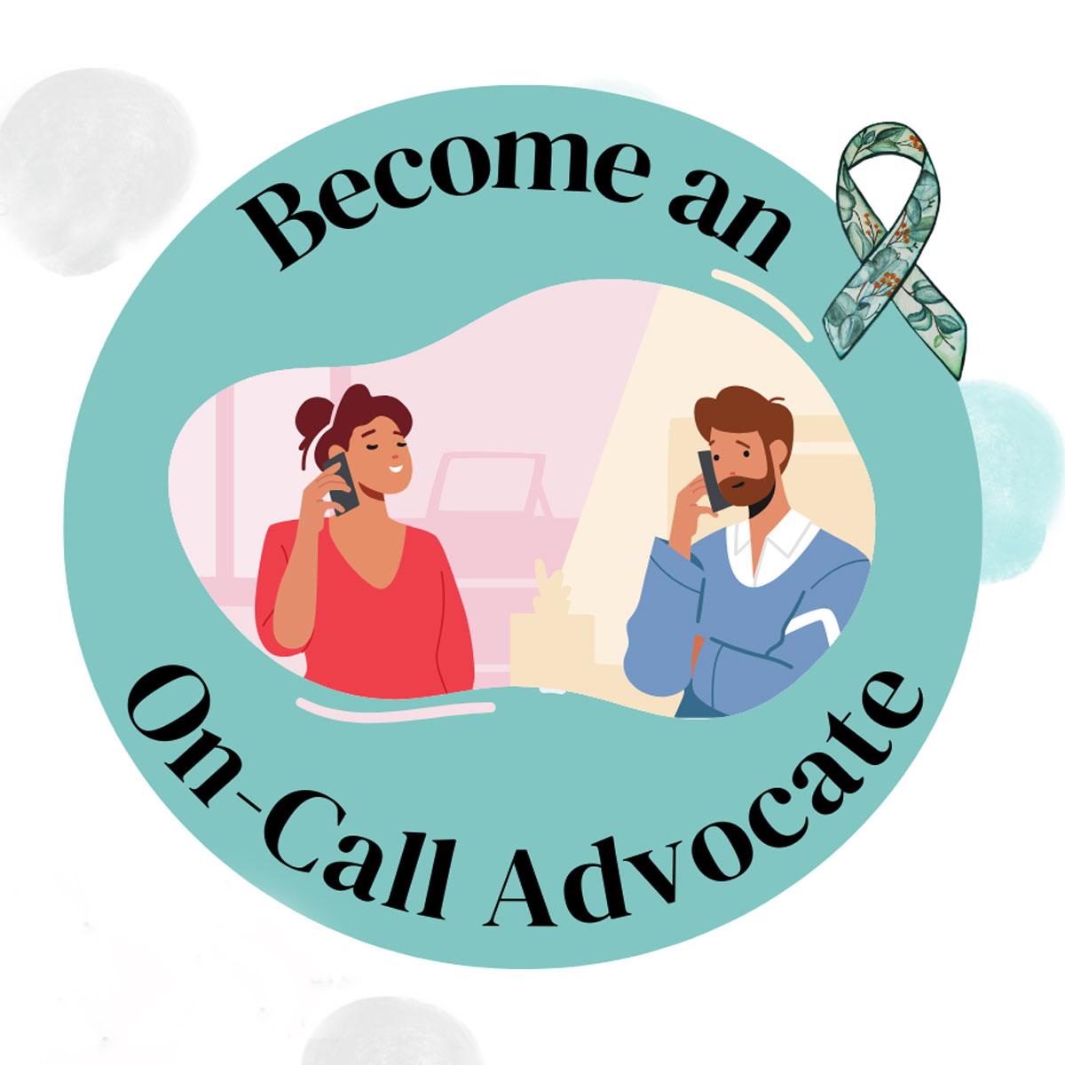 An illustrated graphic of two people speaking on the phone.