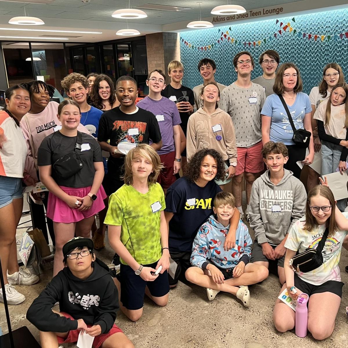 Group of smiling teens