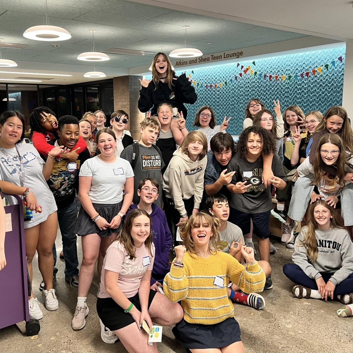 Group of smiling teens